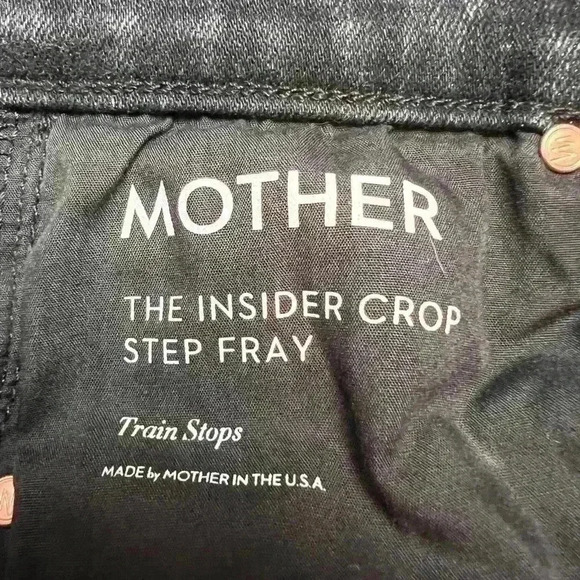 Mother The Insider Crop Step Fray Jeans in Train Stop Size 24 NWOT - Picture 8 of 11